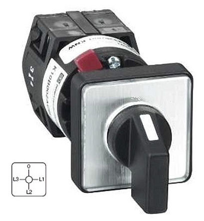 Cam Rotary Switch, 3 Positions, Max. 690 V ac, maximum current 5.6 A at 230 V ac
