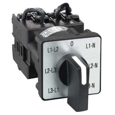 
				Interruptor giratorio de leva, 7 Posiciones, tensión máx. 690 V ac, corriente máxima 5,6 A a 230 V ac