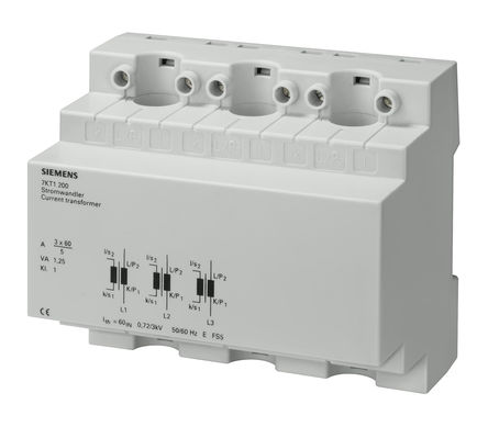Siemens Stromwandler, 60: 5, Kabel ø 13mm 7KT12 Eingang 60A Ausgang 5 A.