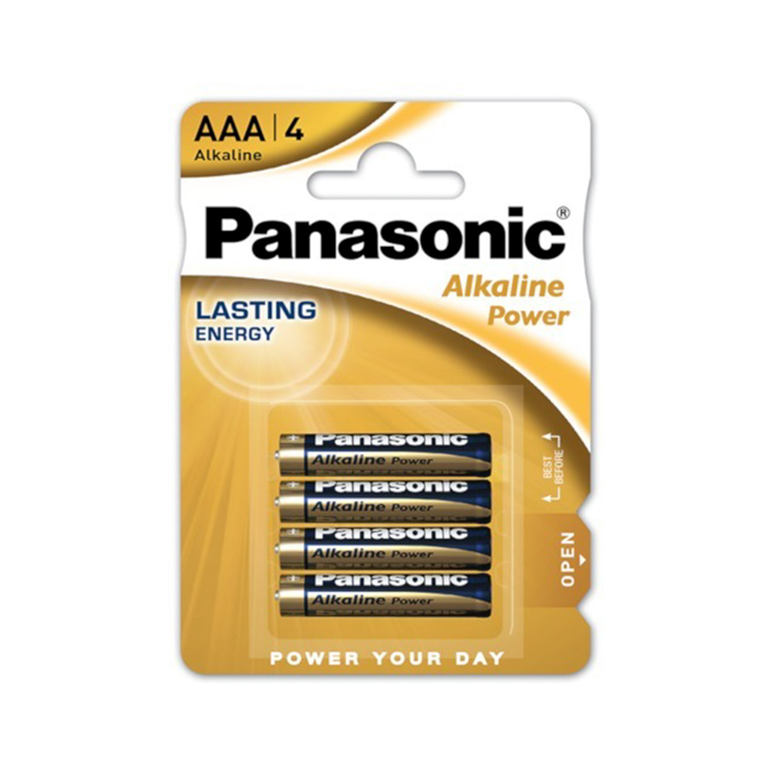 Pacote de 4 pilhas alcalinas Panasonic AAA LR03 1,5 V
