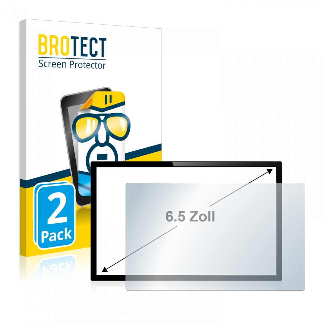 2x BROTECT HD-Clear Screen Protector for Touch Panel PCs with 6.5 inch Screens [143mm x 78mm]