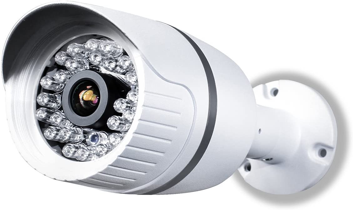 Cámara CCTV 1080P Bullet,2MP TVI/CVI/AHD/CVBS, Lente Fija de 3.6mm, 24 LED IR, Salida TVI predeterminada