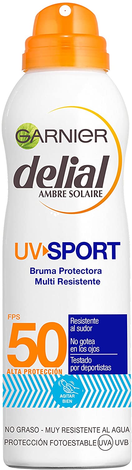 Garnier Delial UV Sport Bruma de Protección Solar para Cara y Cuerpo con SPF50 - 200 ml