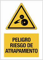 ADHESIVE SIGN TRAPPING HAZARD 100 X 100 MM