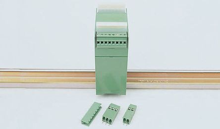 DIN Rail Terminal without Fuse Protection, Green, Soldering Iron Termination