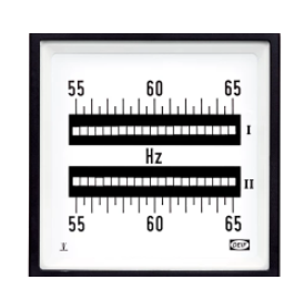 Deif 2FTQ96-x, Double reed frequency meter, 45...55 Hz, 55...65 Hz. (21 reeds) and all supply voltages with standard scale