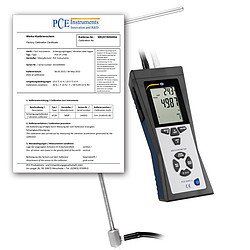 Anemómetro PCE-HVAC 2-ICA incl. certificado ISO 
