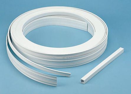 Schneider Electric Cable Trunking, White, uPVC, Miniature Self-Adhesive Coil Trunking