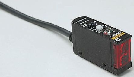 Sensor fotoelétrico, Sistema difuso, LED infravermelho, alcance 70 cm, corpo retangular, saída NPN, conector M12, IP67