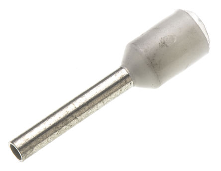 Puntera hueca de crimpado Schneider Electric, Serie DZ5CE, Aislado, Pin de 8.2mm, Cable de 0,5 mm², Blanco