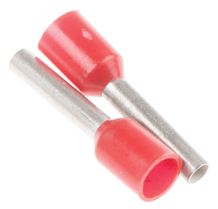 Schneider Electric Hollow Crimp Ferrule, DZ5CE Series, Insulated, 8.2mm Pin, 1mm² Wire, Red