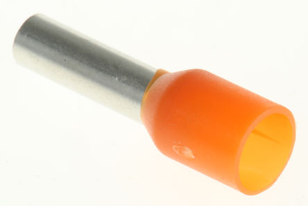 Schneider Electric Hollow Crimp Ferrule, DZ5CE Series, Insulated, 9.8mm Pin, 4mm² Wire, Orange