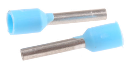Punteras DOBLE aisladas hueca para cable de 2.5mm azul
