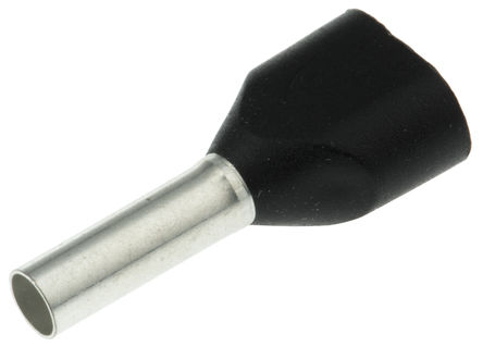 Puntera hueca de crimpado Schneider Electric, Serie AZ5DE, Aislado, Pin de 8mm, Cable de 1,5 mm², Negro