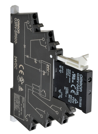 Omron G2RV-SR500 24VDC SPDT 6A Relé Borna+Base Push-in+ 24Vcc