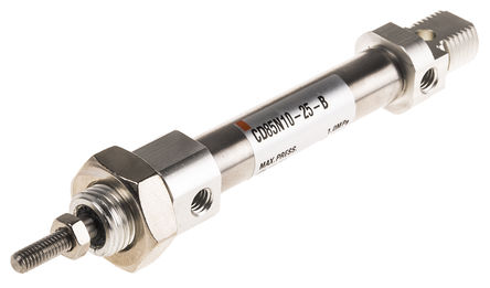 SMC Round Pneumatic Cylinder, CD85N10-25-B, Double Action