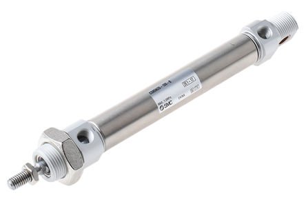 SMC Round Pneumatic Cylinder, CD85N20-100-B, Double Action