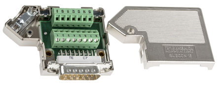 Conector de terminal de parafuso Phoenix Contact 2761606, série SH, passo de 2,77 mm, 15 contatos, ângulo de 90 °, macho