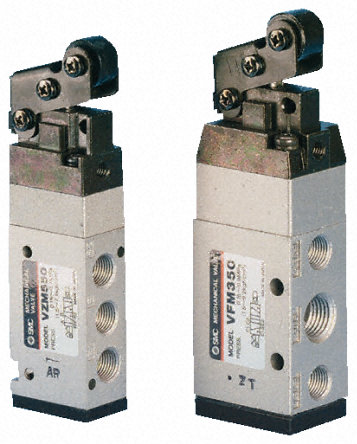 Válvula de controle manual pneumática 3/2 SMC, controle por alavanca de comutação, Rc 1/8
