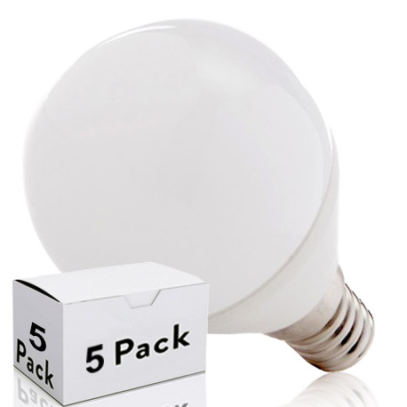 Pack de 5 Lámparas Bombilla de LEDs 2835SMD E14 5W