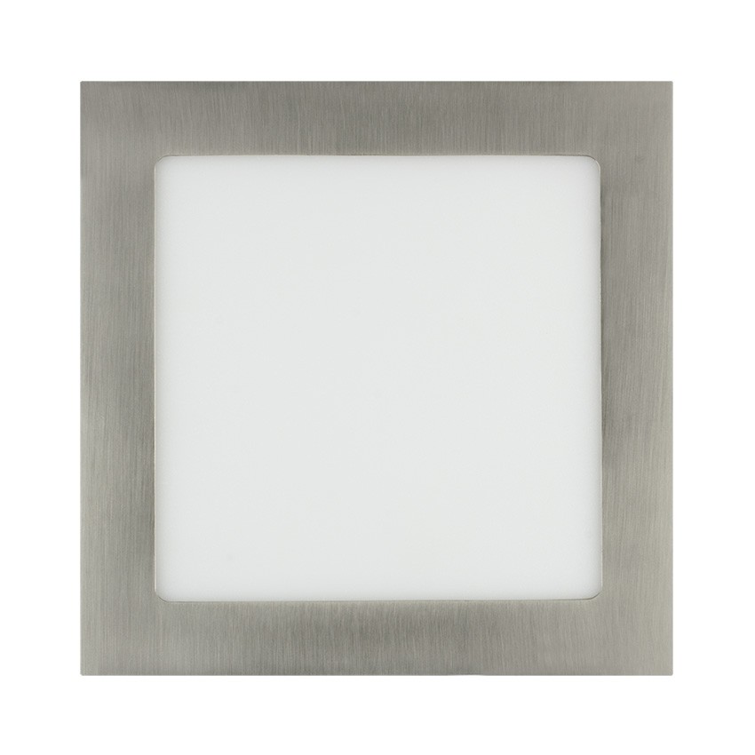 12W SuperSlim Square LED Plate Silver Frame
