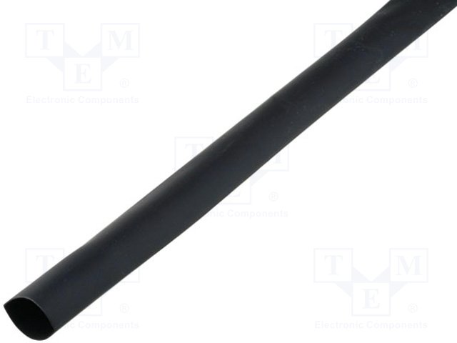Tubo termoretráctil; con pegamento; 2:1; 9,5mm; L:1000mm; negro