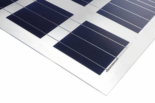 Módulos fotovoltaicos policristais e monocristais sem moldura