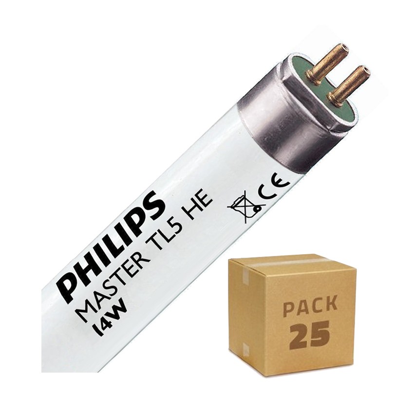 Pack Adjustable Fluorescent Tube PHILIPS T5 HE 550mm 14W (25 un) Cold White