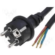 Câble PVC noir 3x1,5 mm Fiche CEE 7/7 (E / F) 1,8 m