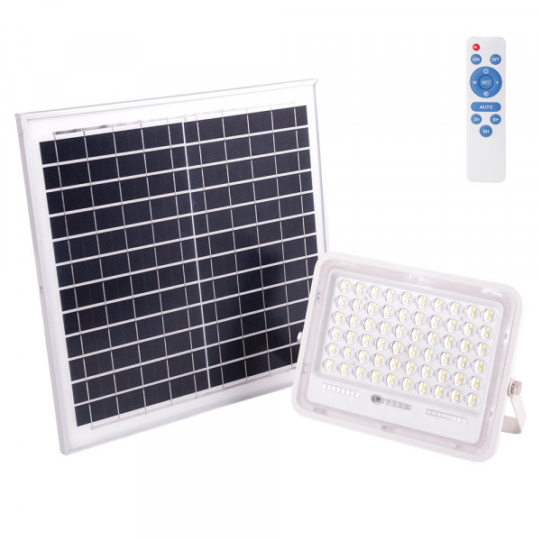 Proyector LED Solar 100W 6500K Panel: 6V/15W Batería: 3,2V/10000MaH Control Remoto