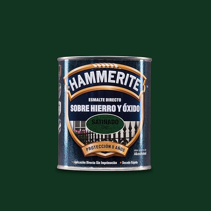 Hammerite Esmalte directo sobre hierro y óxido, Martelé Verde Oscuro, 750 ml