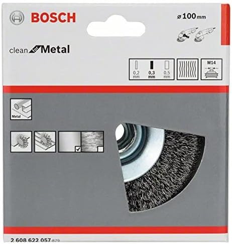 Bosch Cepillo cónico inoxidable 100 mm, 0,30mm M14