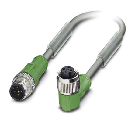 Cable y conector Phoenix Contact, M12, 5 contactos - M12, 5 contactos, 3m, Macho - hembra
		