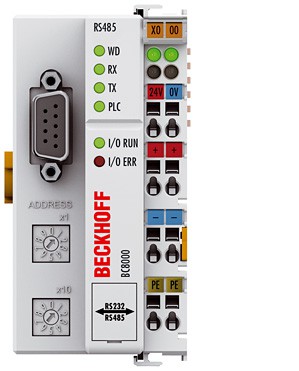 BECKHOFF BC8100 | Controlador de Terminal Bus com PLC IEC 61131-3 integrado, memória de programa de 32 kbytes, interface RS232C