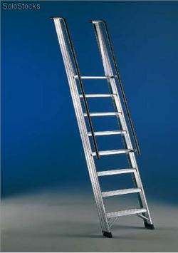 Portable Aluminum Access Ladder, Wide Rung