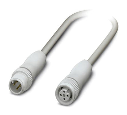 Phoenix Contact cable and connector, 3-pin M12 connector, 1.5m, Female