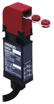 Interruptor de bloqueo con protección de seguridad Omron D4GS-N4R, Cable, 2, 3 NC, 2,5 A, 240V, 250V, NC, 2NC, Llave
		
