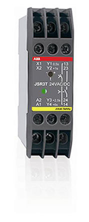 ABB 2TLA010017R0100 Unidade de expansão de relé de segurança de 2 canais, automática, 24V ac / dc, 99mm, 82mm