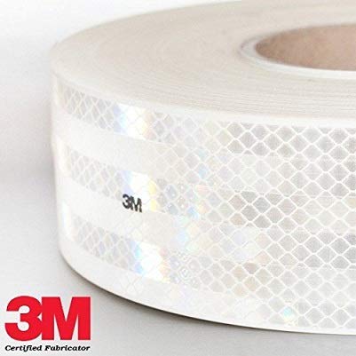 Reflektierendes reflektierendes 3M-Rückstrahlband (55 mm x 3 m) Weiße Farbe