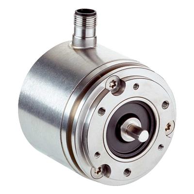 Stainless steel encoder. programmable, shaft Ø 10 mm, M12 connector